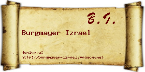 Burgmayer Izrael névjegykártya